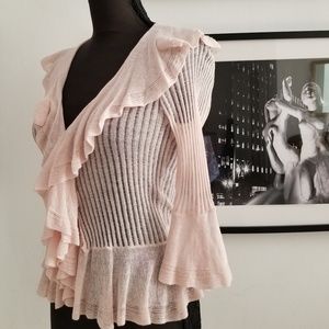 Anthropologie NWOT semi sheer delicate knit top/XS
